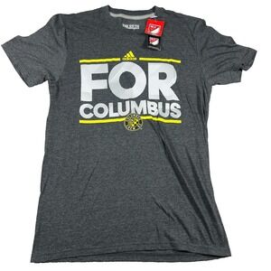 Adidas Mens Medium Gray MLS Columbus Crew SC Climalite Performance T-Shirt NWT